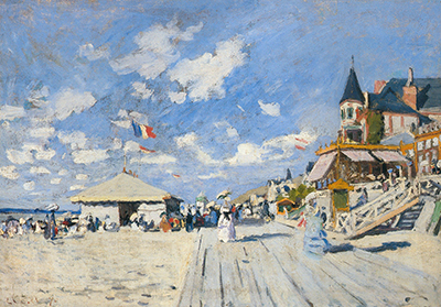 The Boardwalk on the Beach at Trouville Claude Monet